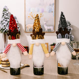 Sequin Pointed Hat Faceless Gnome Wine Bottle Cover