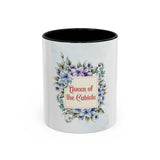 Queen of the Cubicle Accent Coffee Mug - Floral Design for Office Enthusiasts