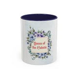 Queen of the Cubicle Accent Coffee Mug - Floral Design for Office Enthusiasts