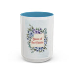 Queen of the Cubicle Accent Coffee Mug - Floral Design for Office Enthusiasts