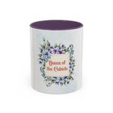Queen of the Cubicle Accent Coffee Mug - Floral Design for Office Enthusiasts