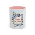 Queen of the Cubicle Accent Coffee Mug - Floral Design for Office Enthusiasts