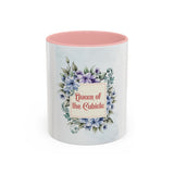 Queen of the Cubicle Accent Coffee Mug - Floral Design for Office Enthusiasts
