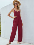 Adjustable Spaghetti Strap Jumpsuit with Pockets