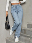 Asymmetric Waist Jeans with Pockets