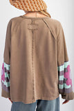 Flower Patch Round Neck Balloon Sleeve Top
