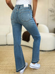 Judy Blue Full Size Mid Rise Destroyed Hem Distressed Jeans