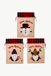 3-Pack Christmas Graphic Drawstring Gift Bags