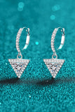 Moissanite Triangle Drop Earrings