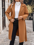 Perfee Dropped Shoulder Tie Waist Coat
