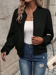 Textured Zip Up Long Sleeve Jacket