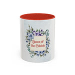 Queen of the Cubicle Accent Coffee Mug - Floral Design for Office Enthusiasts