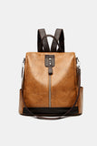 PU Leather Large Backpack Bag