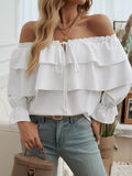 Devine Off-Shoulder Flounce Sleeve Blouse
