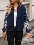 Printed Zip Up Long Sleeve Jacket