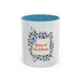 Queen of the Cubicle Accent Coffee Mug - Floral Design for Office Enthusiasts