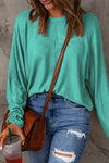 Seam Detail Round Neck Long Sleeve Top
