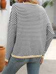 Mandy Striped Round Neck Long Sleeve Sweater