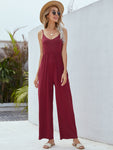 Adjustable Spaghetti Strap Jumpsuit with Pockets