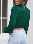 Turtleneck Balloon Sleeve Blouse