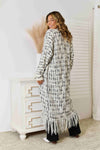 Angel Wings Full Size Multicolored Open Front Fringe Hem Cardigan