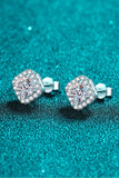 925 Sterling Silver Inlaid 2 Carat Moissanite Square Stud Earrings