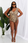 Marina West Swim Full Size Float On Ruffle Faux Wrap One-Piece in Leopard