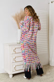 Angel Wings Full Size Multicolored Open Front Fringe Hem Cardigan