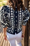 Printed Round Neck Half Sleeve Blouse