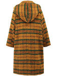 Plaid Long Sleeve Hooded Coat with Pockets