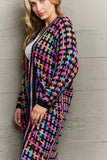 Angel Wings Full Size Multicolored Open Front Fringe Hem Cardigan