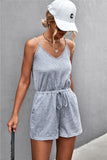 Spaghetti Strap V-Neck Pocket Romper