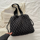 Drawstring Bubble Texture Tote Bag