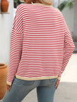 Mandy Striped Round Neck Long Sleeve Sweater