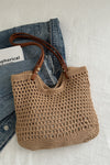 Openwork Woven Tote Bag